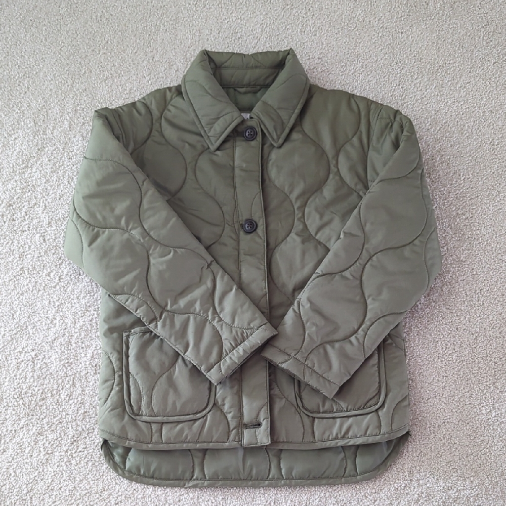Old Navy Olive Quilted Jacket Girls